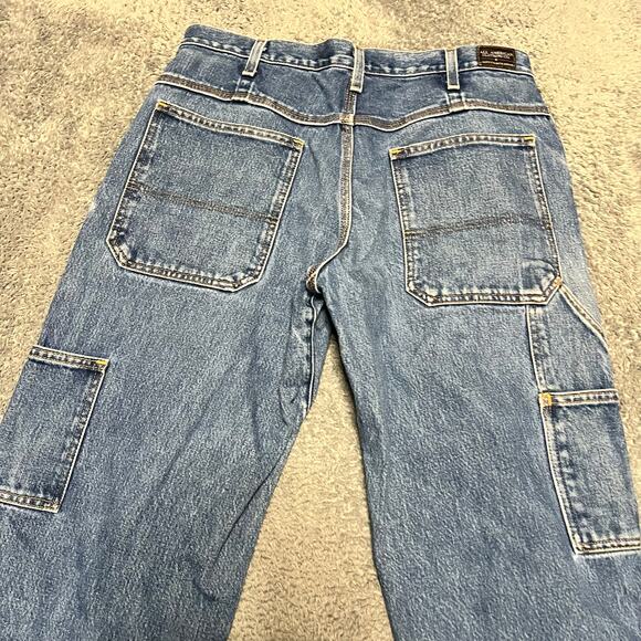 All American Clothing Co Jeans Mens 34 X 32 Blue Straight 90s Made USA Carpenter - Picture 5 of 12